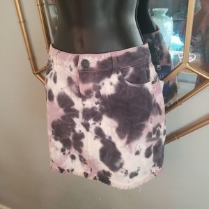 Boom Boom Jean's Tie Dye Lilac Pink Cut Off Mini Skirt New W/Tags  Women's Sz. S